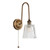 Hadano Tall Wall Light Antique Bronze with Clear Ribbed Glass Shade