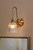 Hadano Tall Wall Light Antique Bronze with Clear Ribbed Glass Shade