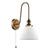 Hadano Tall Wall Light Antique Bronze with White Domed Ceramic Shade