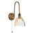 Hadano Tall Wall Light Antique Bronze with Scalloped Bell Glass Shade