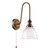 Hadano Tall Wall Light Antique Bronze with Domed Ribbed Glass Shade