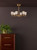 Hilaria 6 Light Semi-Flush Antique Gold and Amber Ribbed Glass