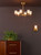 Hilaria 6 Light Semi-Flush Antique Gold and Amber Ribbed Glass