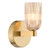 Hilaria Bathroom Wall Light Antique Gold and Amber Ribbed Glass IP44