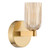 Hilaria Bathroom Wall Light Antique Gold and Amber Ribbed Glass IP44