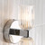 Hilaria 2 Light Bathroom Wall Light Polished Chrome and Ribbed Glass IP44