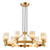 Hilaria 9 Light Pendant Antique Gold and Amber Ribbed Glass