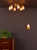 Hilaria 6 Light Flush Antique Gold and Amber Ribbed Glass