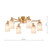 Hilaria 6 Light Flush Antique Gold and Amber Ribbed Glass