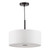 Isla 3 Light Pendant Matt Black and Ivory Shade 40cm