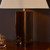 Izar Table Lamp Brown Glass and Antique Brass With Shade