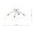 Izzy 4 Light Semi Flush Polished Chrome With Clear Hammered Glass