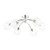 Izzy 6 Light Semi Flush Polished Chrome With Clear Hammered Glass