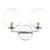 Izzy 2 Light Wall Light Polished Chrome With Clear Hammered Glass