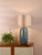 Jadis Table Lamp Blue Ceramic and Antique Brass Base Only