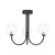 Jared 3 Light Semi Flush Matt Black With Clear Hammered Glass