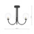 Jared 3 Light Semi Flush Matt Black With Clear Hammered Glass