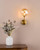 Liora Wall Light Antique Gold and Amber Ribbed Glass