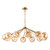 Liora 12 Light Pendant Antique Gold and Amber Ribbed Glass