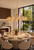 Liora 12 Light Pendant Antique Gold and Amber Ribbed Glass