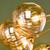 Liora 12 Light Pendant Antique Gold and Amber Ribbed Glass