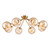 Liora 8 Light Semi-Flush Antique Gold and Amber Ribbed Glass