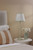 Lupo Table Lamp Matt Green With Linen Scalloped Shade