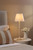 Lupo Table Lamp Matt Cream With Linen Scalloped Shade