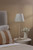 Lupo Table Lamp Matt Cream With Linen Scalloped Shade