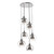 Lycia 6 Light Cluster Pendant Matt Black and Smoked Ombre Glass
