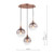 Lycia 3 Light Cluster Pendant Satin Bronze and Bronze Ombre Glass
