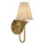 Lydian Wall Light Antique Bronze With Linen Scalloped Pleated Shade