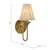 Lydian Wall Light Antique Bronze With Linen Scalloped Pleated Shade
