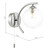 Nakita Wall Light Polished Chrome With Clear Hammered Glass