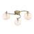 Nakita 3 Light Semi Flush Antique Brass With Amber Hammered Glass