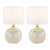 Nicolette Twin Pack Table Lamp Green and Cream Ceramic With Linen Shade