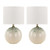 Nicolette Twin Pack Table Lamp Green and Cream Ceramic With Linen Shade