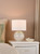 Nicolette Twin Pack Table Lamp Green and Cream Ceramic With Linen Shade
