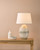 Omari Table Lamp Green Ceramic and Antique Brass With Shade