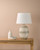 Omari Table Lamp Green Ceramic and Antique Brass With Shade