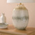 Omari Table Lamp Green Ceramic and Antique Brass With Shade