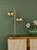Ophira 2 Light Table Lamp Antique Gold Black Marble and Amber Ribbed Glass