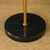 Ophira 2 Light Floor Lamp Antique Gold Black Marble and Amber Ribbed Glass