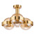 Ophira 3 Light Semi-Flush Antique Gold and Amber Ribbed Glass