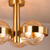 Ophira 3 Light Semi-Flush Antique Gold and Amber Ribbed Glass
