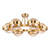 Ophira 6 Light Semi-Flush Antique Gold and Amber Ribbed Glass