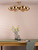 Ophira 6 Light Semi-Flush Antique Gold and Amber Ribbed Glass