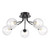 Poyen 5 Light Semi-Flush Matt Black and Ribbed Glass