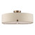 Santino 3 Light Semi-Flush Antique Bronze With Natural Linen Shade