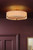 Santino 3 Light Semi-Flush Antique Bronze With Natural Linen Shade